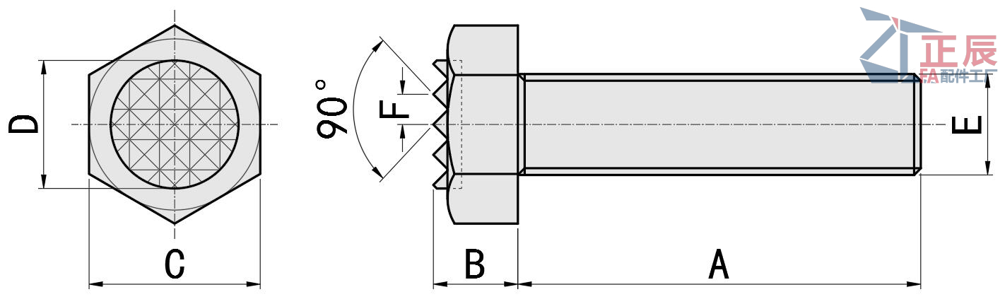 Vis de pr&eacute;hension hexagonales ZT19