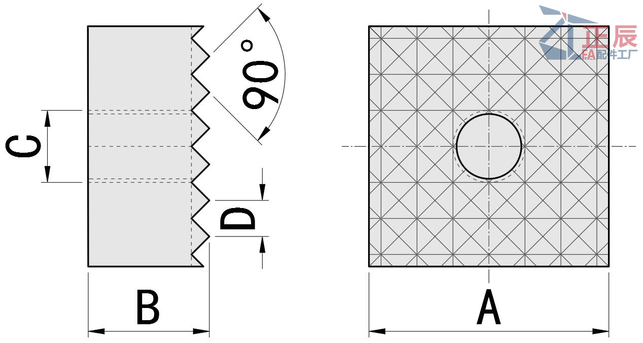 Grijperpad vierkant ZT20